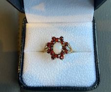9ct Gold Opal and Garnet Dress Ring