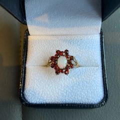 9ct Gold Opal and Garnet Dress Ring