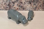 Vintage LEGO DUPLO Hippopotamus adult and baby big small