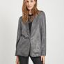 Vila Fadora Silver Metallic Blazer - Size 10 Image 3
