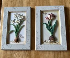 Pottery tile flowers