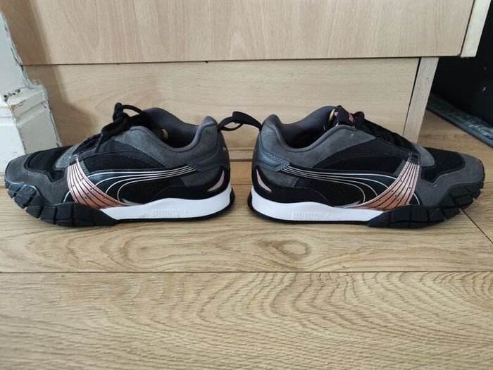 Puma Chunky Trainers UK 5 EU 38 Black Grey Pink Lace Up Sneakers Women