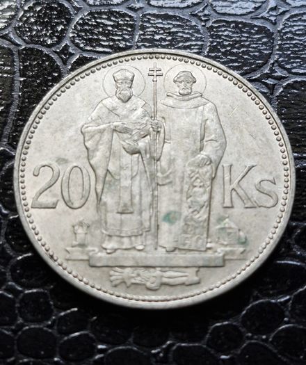 1941 Slovakia 20 Korun St. Cyril and St. Methodius Silver coin