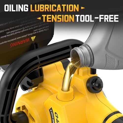 Mini Chainsaw Cordless 8 inch Compatible with Dewalt 18V 20V Battery, Brushless Auto Oiler, Portable Handheld Small Electric Chainsaw with Chain for Wood Cutting (No Battery)