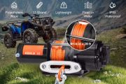 4500lbs ATV/UTV Electric Winch 12V DC with 39 ft Synthetic Rope Wireless &amp; Wired RemoteControl IP55 Waterproof for Jeep
