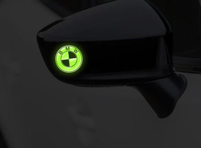 Bmw Logo Glowing In The Dark Decals Stickers Graphics X2 Set For Wing Mirrors