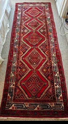 Beautiful Persian Hamadan Hand Knotted Runner Rug Carpet