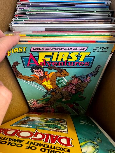 DC, Marvel Long Comic Box w 290 comics for Sale