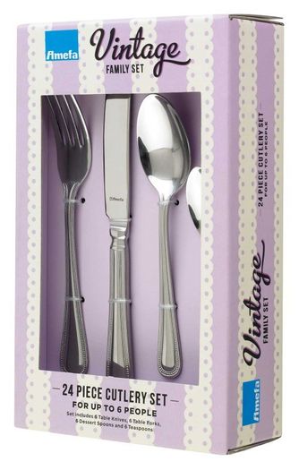 24 piece 6 person Cutlery Set RRP 45Eur high end restaurant quality AMEFA Florida Bead
