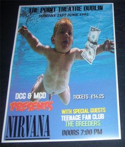 Nirvana-Point Theatre Dublin,21st June 1992 concert poster print
