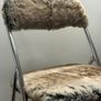 Postmodern / Space Age Faux Fur Folding Chrome Chairs Image 2