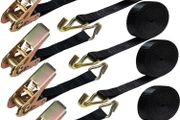 Ratchet Straps 6m 1763LB 4 Sets, Adjustable Ratchet Straps for Heavy Cargo Securing, Heavy Duty Tie Down Straps with Hooks for Securing Motorcycles, Kayaks, Truck, Trailer, Vans, Car Roof etc.