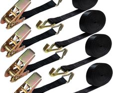 Ratchet Straps 6m 1763LB 4 Sets, Adjustable Ratchet Straps for Heavy Cargo Securing, Heavy Duty Tie Down Straps with Hooks for Securing Motorcycles, Kayaks, Truck, Trailer, Vans, Car Roof etc.
