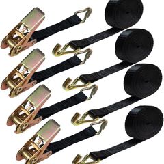 Ratchet Straps 6m 1763LB 4 Sets, Adjustable Ratchet Straps for Heavy Cargo Securing, Heavy Duty Tie Down Straps with Hooks for Securing Motorcycles, Kayaks, Truck, Trailer, Vans, Car Roof etc.