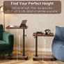 Side Table Adjustable, C Shaped CD, Wood Over Bedside Table with Wheels 360 Swivel, Sofa Side Tables with Mobile Storage Rack for Living Room Home Bedroom Office Image 4