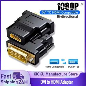 DVI to HDMI Adapter DVI 24+1 to HDMI-Compatible Plated Plug DVI Male to HDMI-compatible Video Converter for PC HDTV Projector