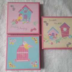 Wall Decoration - 3 Nursery Canvas Pictures