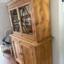 Vintage Pine Glass-Fronted Cabinet / Rustic Farmhouse Cupboard Image 5