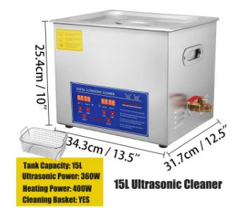 15L  Ultrasonic Cleaner Heater Digital Timer Mini Portable Ultrasound Washing Machine Jewelry Lab