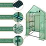 SALE Walk In Greenhouse With Shelves,Walk-In Plant Green House With Durable Green PE Cover, 3 Tiers 6 Shelves Stands with Ground Pegs & Ropes for Stability, 4.7x2.4x6.4ft Image 3