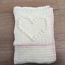 Hand made crochet Pink & White baby blanket Image 5