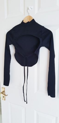 Black Petite Open Back Top - Size 4
