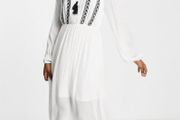 White &amp; Black Embroidered Boho dress