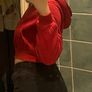Solid Zip Up Drop Shoulder Thermal Lined Crop Hoodie Image 2