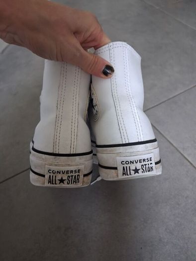 white leather converse