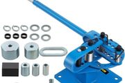 YP-9 Manual Bender, Soild Round Square Bar Metal Bender with 7 Bending Dies, Metal Rod Bar Bender Bending Tool for Construction Site Auto Repair