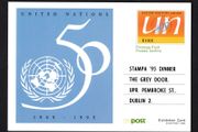 1995 Ireland Stampa Awards Banquet on United Nations Exhibition Card with Menu on the reserve. Very limited printed.