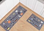 2 Pcs Non-slip Kitchen Mats and Rugs Washable Rubber Backing Doormat Runner Microfiber Rug Set (MULTIPLE DESIGNS, SEE PHOTOS)