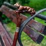 Unique Handmade Walking Stick, Fox Handle, Never Used Image 9