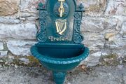 Large Metal Wall Fountain Eire Harp To Centre