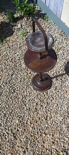 Vintage Mahogany Smoking Stand 2-Tier Side Table
