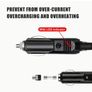 1-To-2 Car Plug Distributors Adapters Power Chargers Ports Male, Car Plug to 2 Female Outlet Extension Cords 16AWG, Car Plug Sockets Two-Way Distributors Y-Shaped Adapters with LED Light 15A Fuse, Image 3