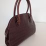 Brown Leather Bag - Crocodile effect Image 2