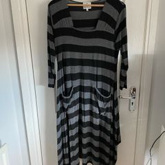 Ladies Masai black and grey striped dress