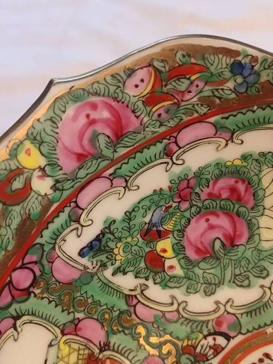 Vintage Famille Rose Hand Painted 14 cms Bowl