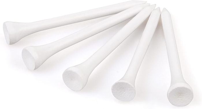 70mm 2 3/4" White Wooden Golf Tees Tee Biodegradable XL Pack of 100