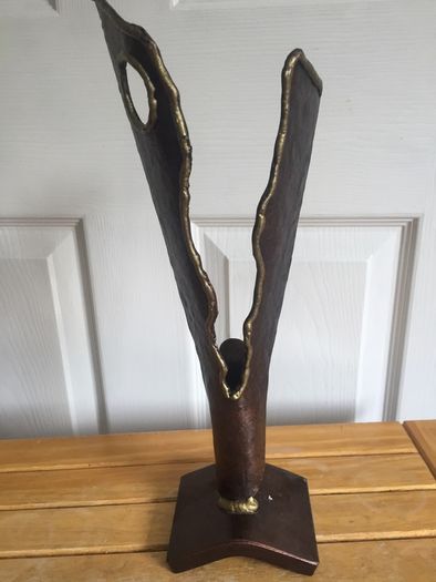Heavy copper unique candle holder