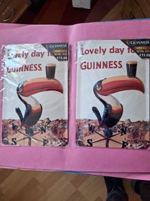 2 x Guinness Signs Embossed Metal Toucan Pub Bar Sign   Stout  Dublin Ireland