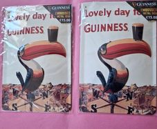 2 x Guinness Signs Embossed Metal Toucan Pub Bar Sign   Stout  Dublin Ireland