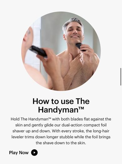 MANSCAPED The Handyman Compact Face Shaver  Portable Mens Travel Facial Hair Groomer USB C Rechargeable Electric Razor Waterproof Cordless Dual Action SkinSafe Long Hair Leveler  Foil Blades