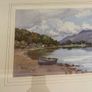 Vintage watercolour Painting Lake & Mountain Scene Image 8