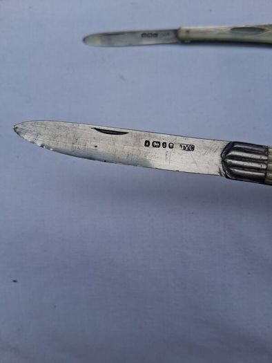 2 X John Yeomans Cowlishaw Sterling Silver Fruit Knives