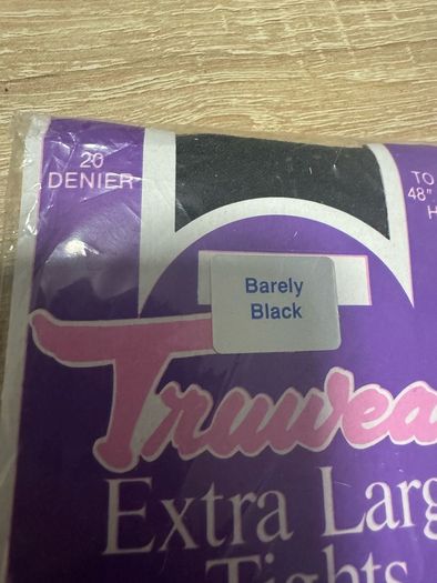 BNWT Truwear Extra Large Barely Black Tights 20 Denier To Fit 48''-54'' Hips Free post