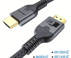 5 Metres HDMI 2.1 Cable Copper Wire Core Cable 8K@60Hz HDR 4K@240Hz/160Hz/144Hz/120Hz/60Hz UHD Ultra High Definition Video Transfer Cable Compatible with HDMI2.0 HDMI1.4 HDMI1.3 for Laptop TV PC Xbox PS5 Switch