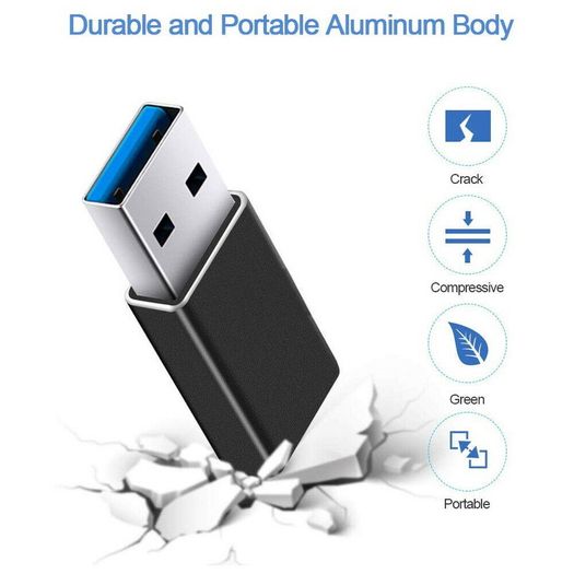 Aluminum Alloy USB 3.1 Gen 2 (10 Gbps) Type-C (Female) to Type-A (Male) Adapter Convertor (Brand New/Warranty)