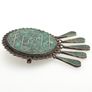 Vintage Mexican Signed 925 Sterling Silver Turquoise Inlay Brooch Image 6